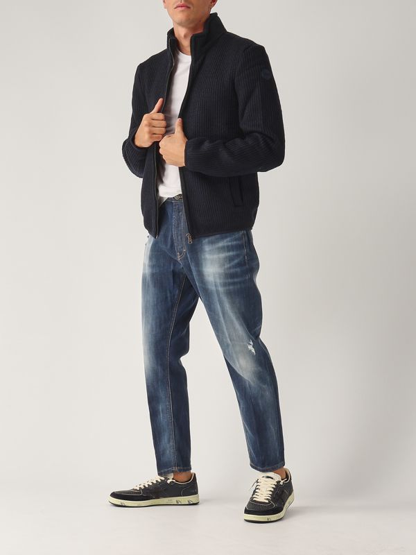 Colmar men's full zipper wool blend cardigan 44968yr Navy