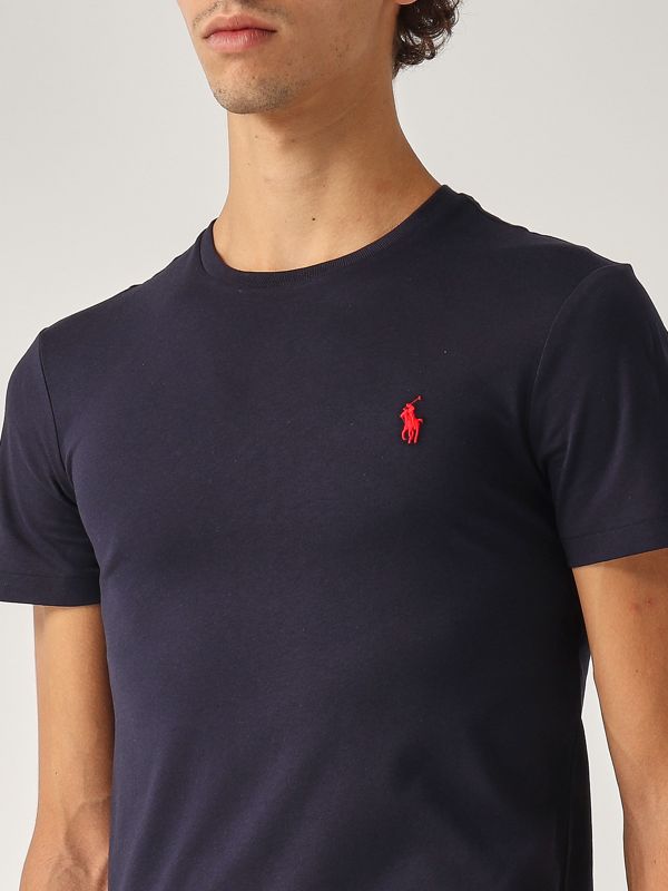 Tシャツ・カットソー Ralph Lauren Black Cotton T-shirt with Logo (710680785 001) Polo Ralph Lauren Tee