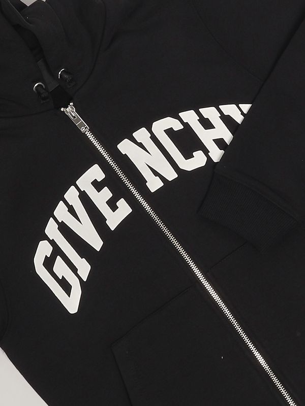 Felpa bambino Givenchy in misto cotone con zip e cappuccio