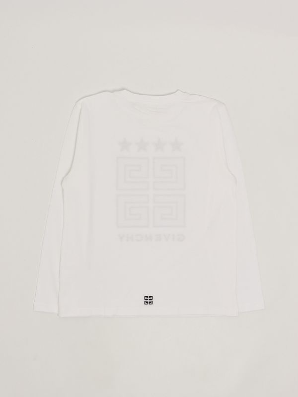 Givenchy - White Long T-Shirt With Black Givenchy Logo