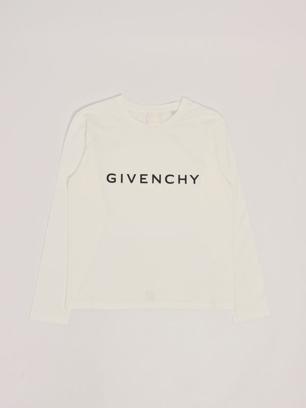 Givenchy cotton T-shirt with contrasting-color logo for girls