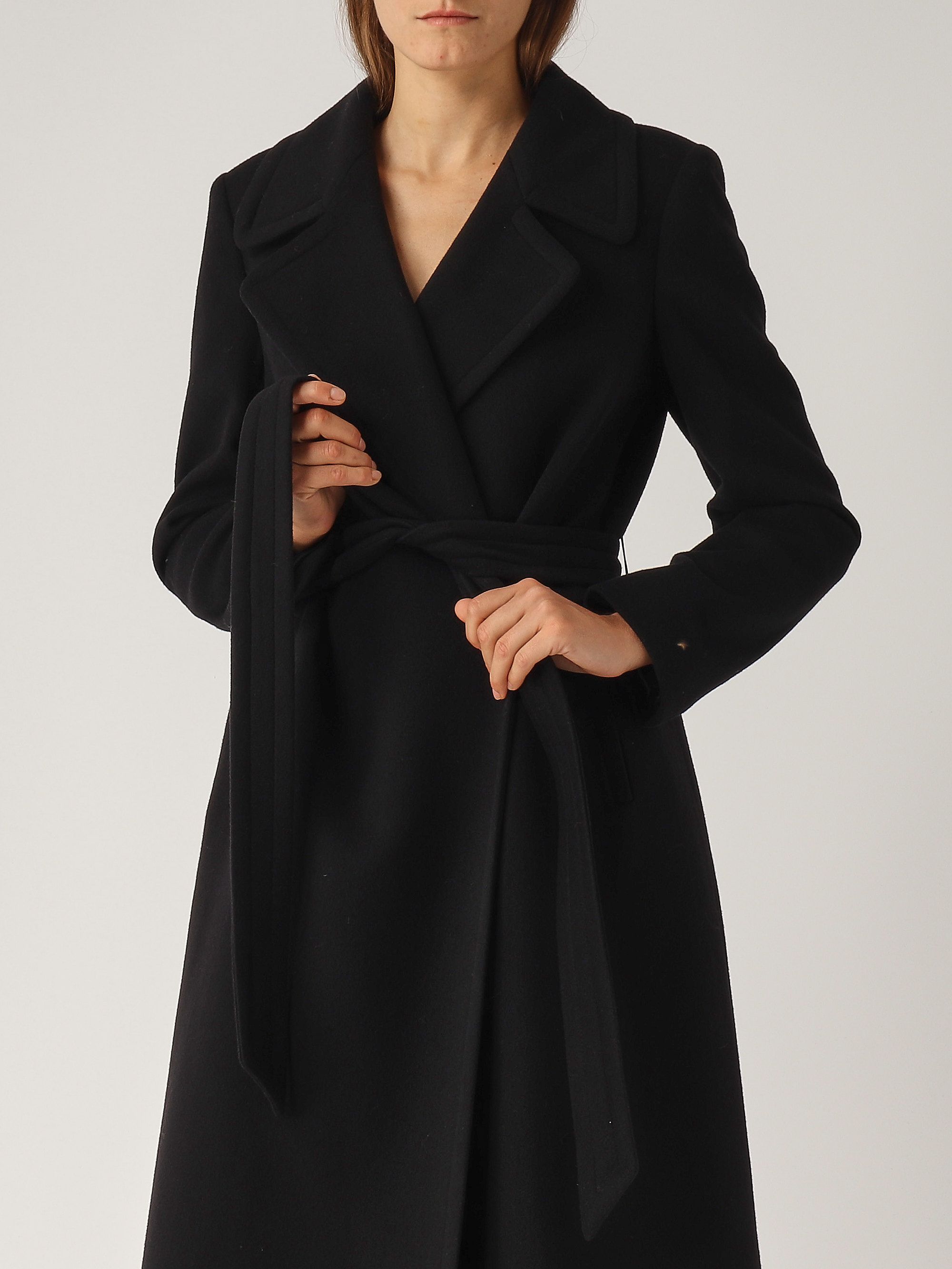コート TAGLIATORE BLANCHE 350001 N5051 Coats Black Tagliatore Melody virgin wool and cashmere coat for women