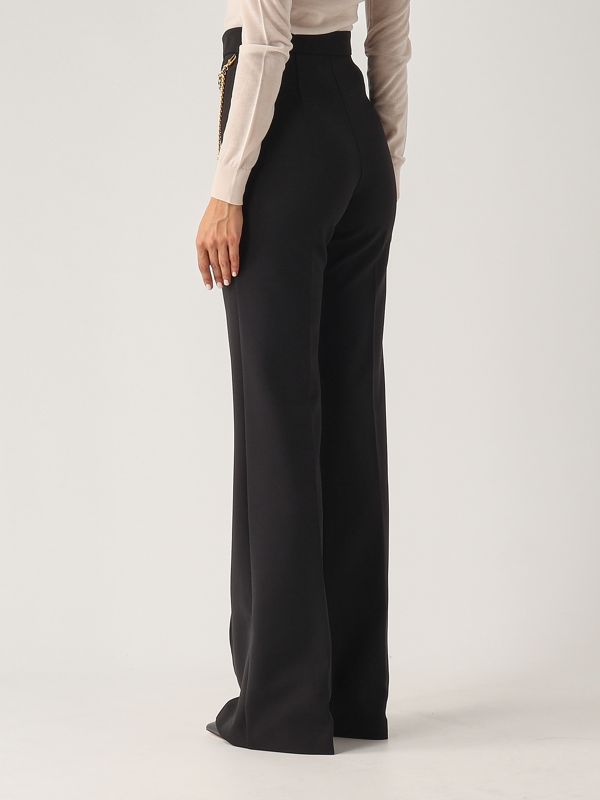 Elisabetta Franchi stretch crepe trousers with belt for