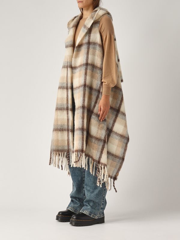 【送料&関税込】Woolrich Check-patterned Fringed Cape Check-patterned Fringed Cape Woolrich | italist