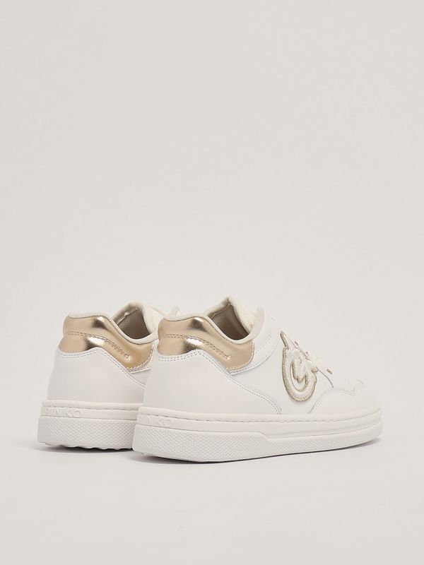 Pinko women's leather sneakers with lurex logo ss0049p035