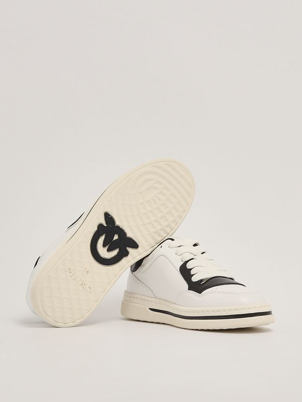 Pinko women's leather sneakers ss0049p001 White-Black