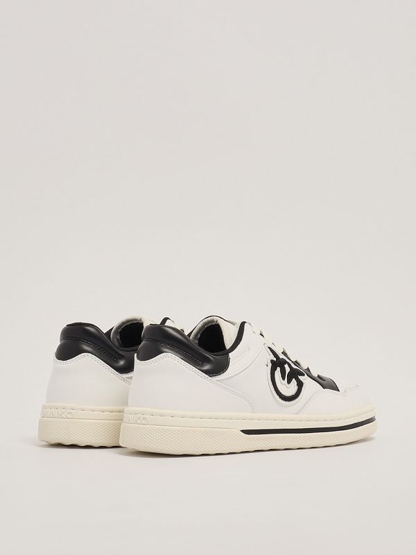 Pinko women's leather sneakers ss0049p001 White-Black