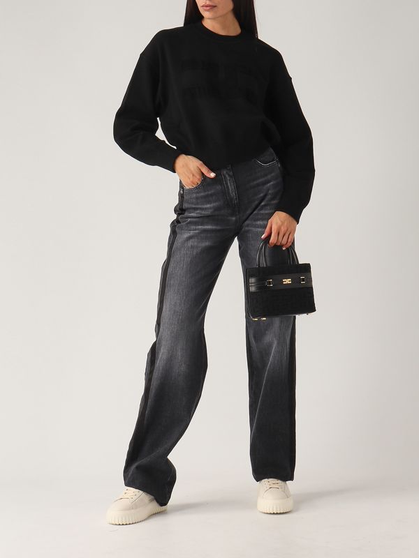 Elisabetta Franchi ABT5152E2110 関税送料込 Elisabetta Franchi viscose cropped sweatshirt for women