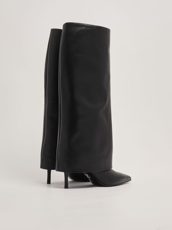 フラットシューズ Sergio Moretti Long Black Leather Boots B05160MTEE19320.1000.2.H1.jpg