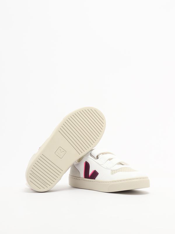 Veja V-10 double V chrome-free leather sneakers for girls
