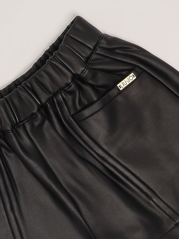 Shorts bambina Liu Jo in simil pelle kf4012j4828 Nero Caposerio