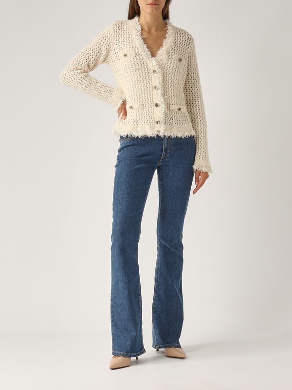 Cardigan Léger Femme Twinset Simona Barbieri - Glam Mob En Raton Laveur Asiatique - Taille 44