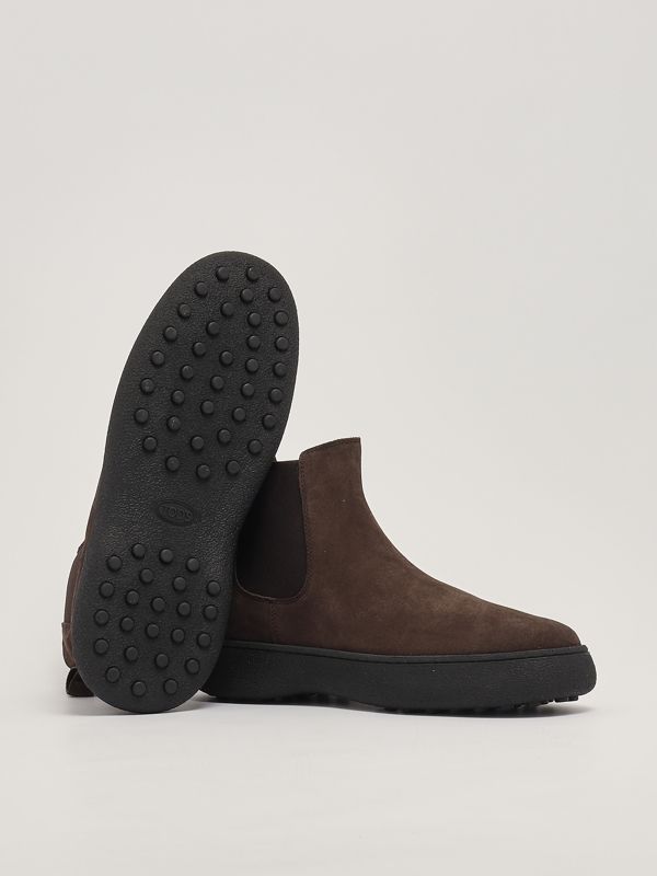 【関税＆送料込み】Tod'S Camel Suede And Leather Boots uomo-scarpe-polacchini-