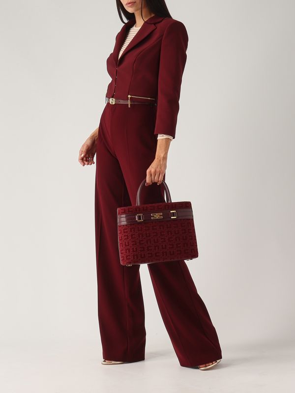 Elisabetta Franchi satin trousers with belt for women