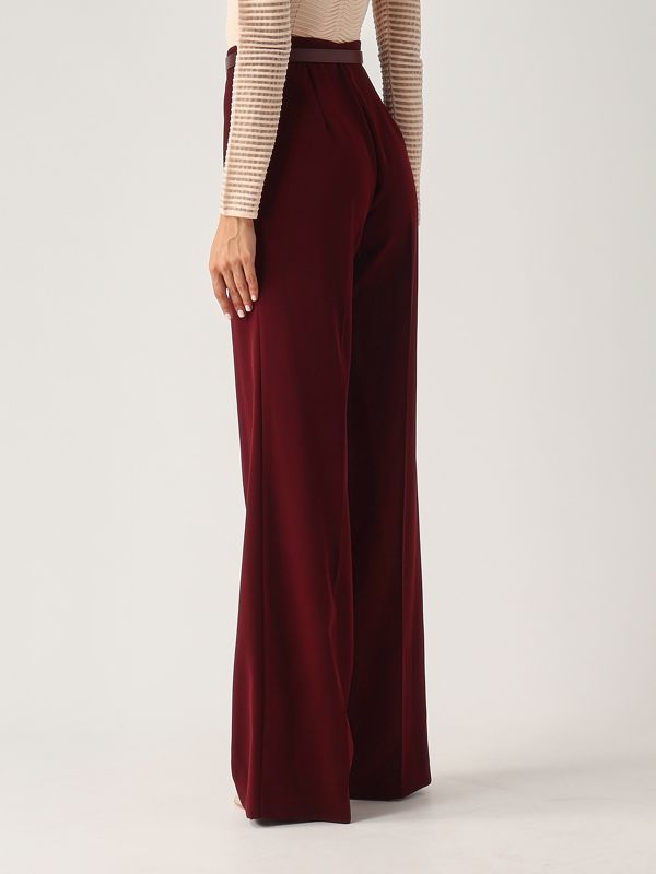 パンツ ELISABETTA FRANCHI Woman Pants Burgundy PA025 CG3 Pants Elisabetta Franchi palazzo pants in burgundy crepe