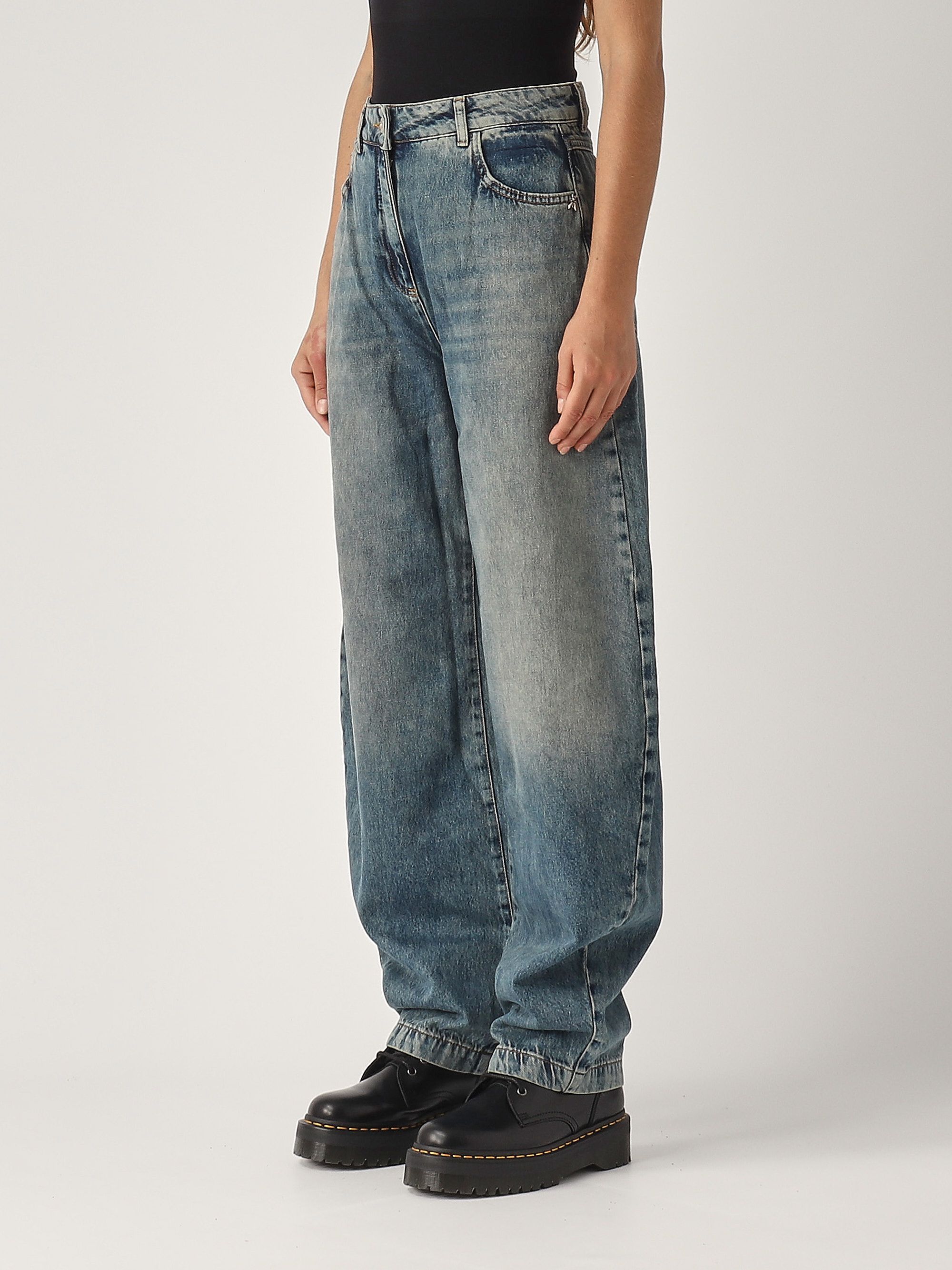 Patrizia Pepe women's oversized cotton jeans 8p0641d1wzb
