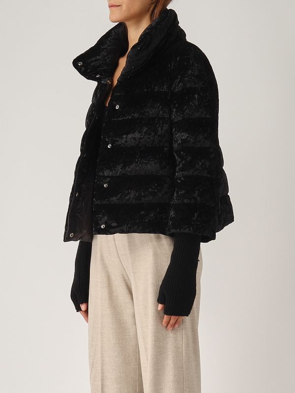 Cappa donna Herno in velluto effetto marmo pi001961d12639s Nero