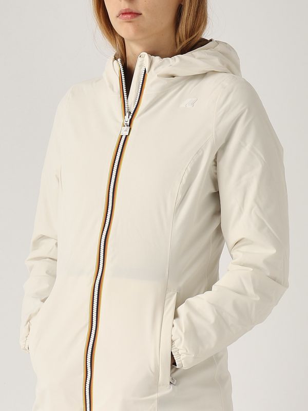 ジャケット K-WAY Woman Jacket Beige K61337W 634 Jackets Woman STEPHY BONDED 3/4 LENGTH BLUE DEPTH-BLUE DEPTH