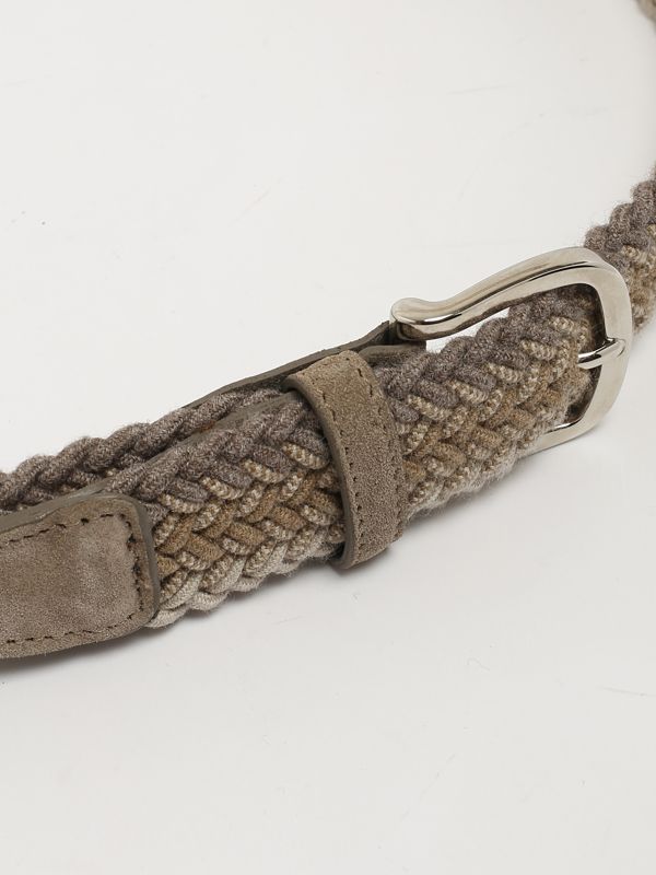2. D'Amico multicolor woven wool and leather blend belt for men Sand-Nocciola D'amico a24acu3072