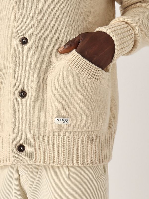 Fay wool cardigan for men mmmc1492880wlc Cream