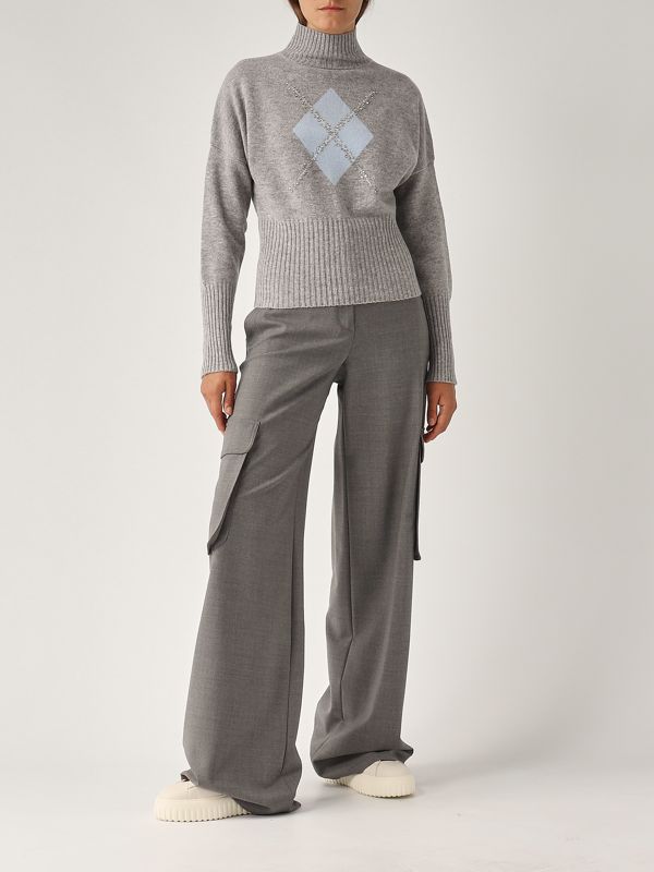 【送料&関税込】Max Mara Studio Era Trousers Max Mara Studio Ghiera stretch wool cargo trousers for women