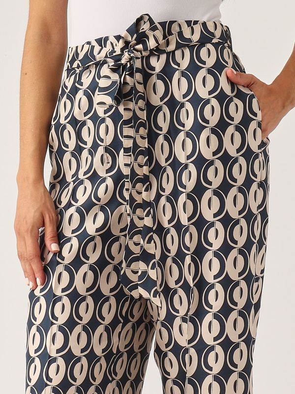 パンツ S Max Mara TIMEC - Printed silk fluid trousers Max Mara TIMEB Fluid printed silk trousers | REVERSIBLE