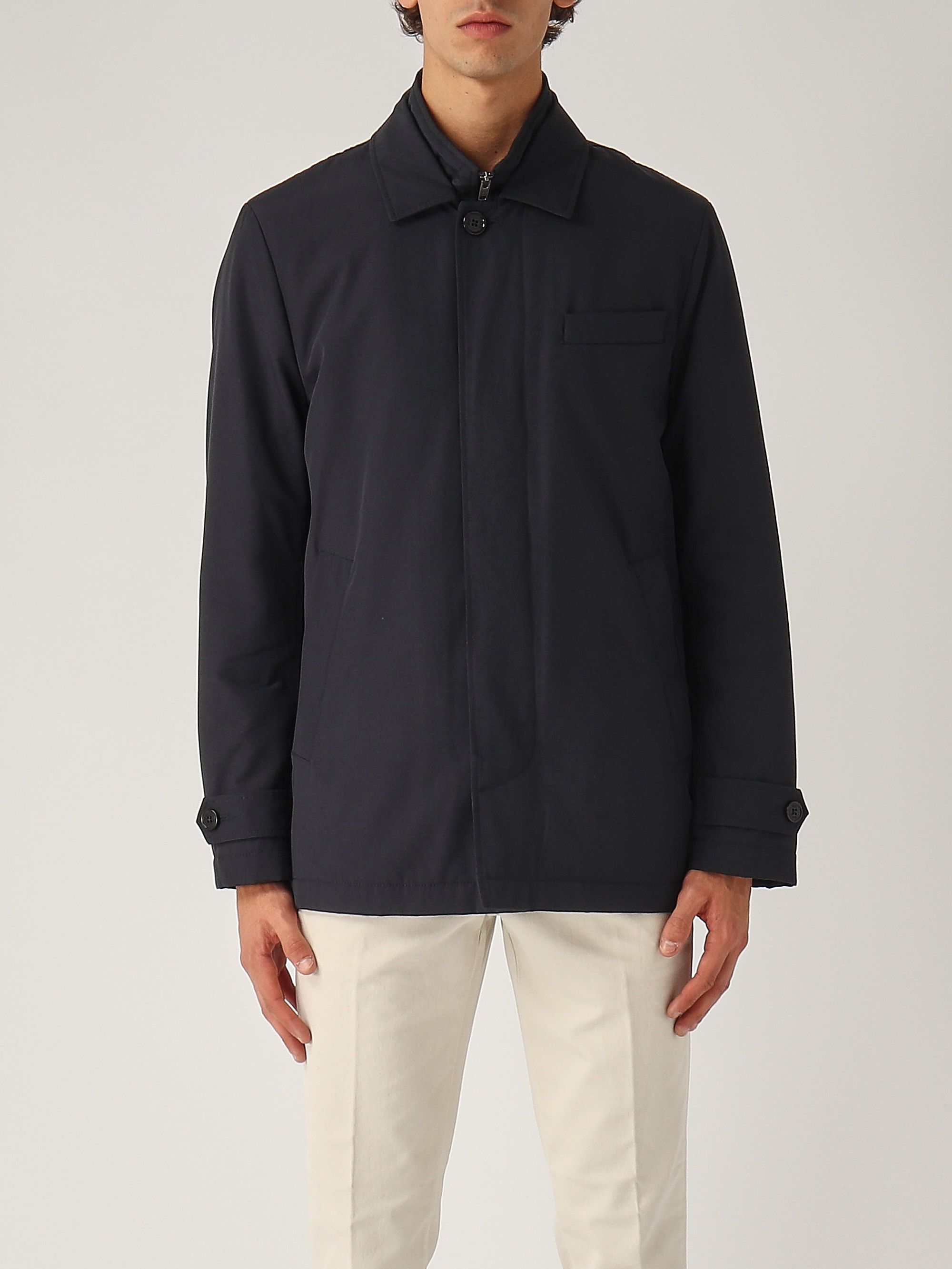 Fay Morning technical nylon short raincoat for men nam13490010ulc Navy ...