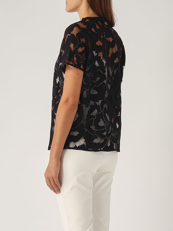 Tシャツ・カットソー Max Mara Studio GENNAIO - Tight-fitting cloque lace jersey Max Mara Studio Gennaio - Tight-Fitting Cloqué Lace Jersey