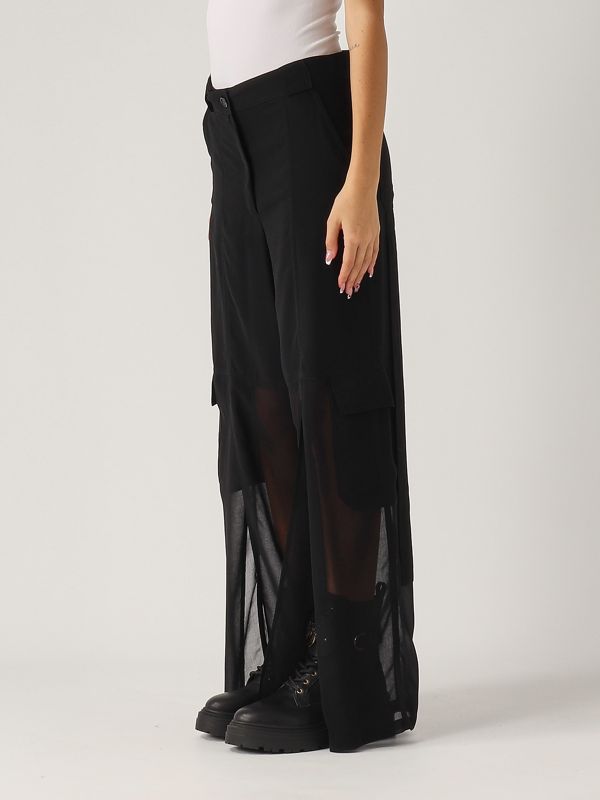 パンツ PINKO Women Pants Pinko Semaforo crêpe trousers with gathered waistband for
