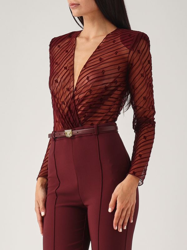 オールインワン・サロペット ELISABETTA FRANCHI Woman Jumpsuits Burgundy TU021 CG3 Elisabetta Franchi Outlet: crêpe jumpsuit - Burgundy