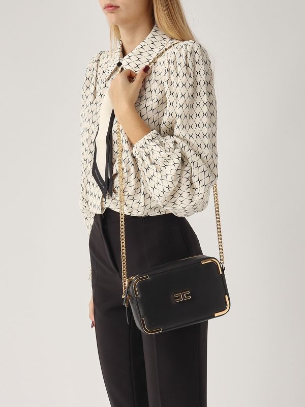 Elisabetta Franchi GO12156E2EA4 関税送料込 Elisabetta Franchi imitation leather tote bag with embossed