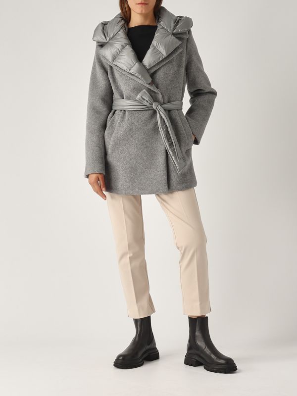 Violanti Hibryd women's wool and down coat vm296 Gray