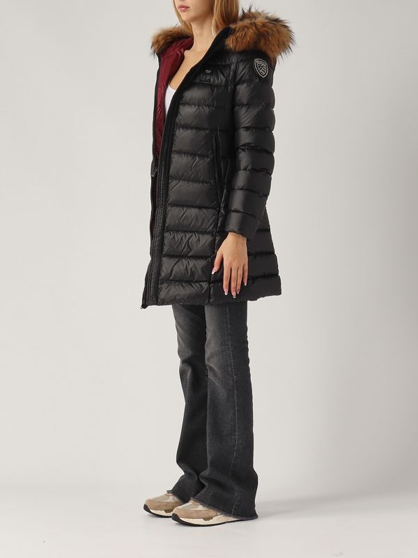 Giubbotto Donna Con Pelliccia Piumino Nero Blauer Donna Piumino