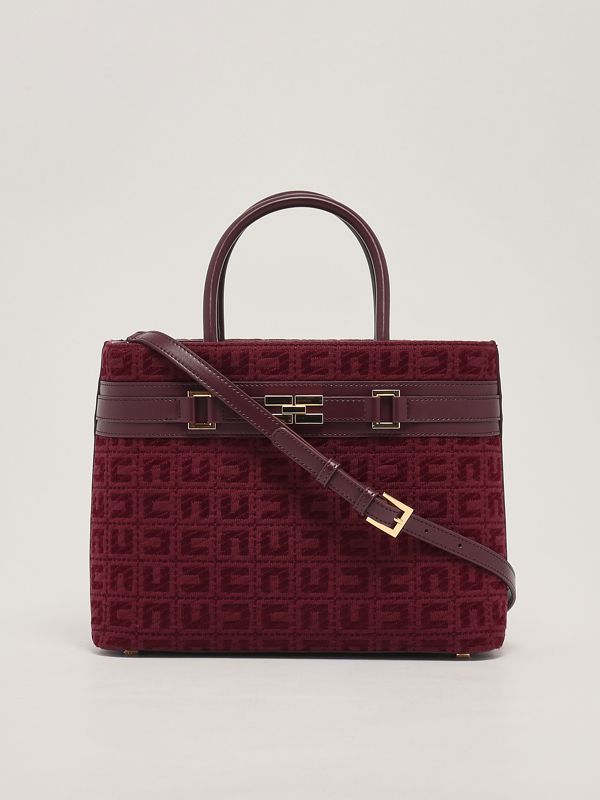 Elisabetta Franchi PJ87D51E2360 関税送料込 Elisabetta Franchi jacquard tote bag with charms for women
