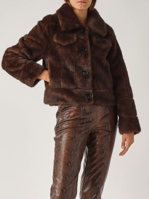 4. Betta Corradi women's short faux fur jacket Moro Betta Corradi b652mink