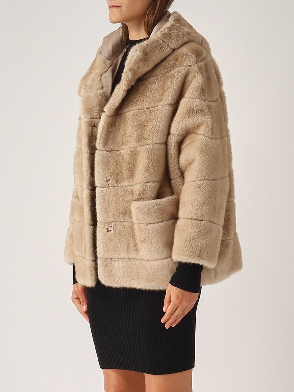 Giacca donna Betta Corradi in pelliccia sintetica b606mink Beige