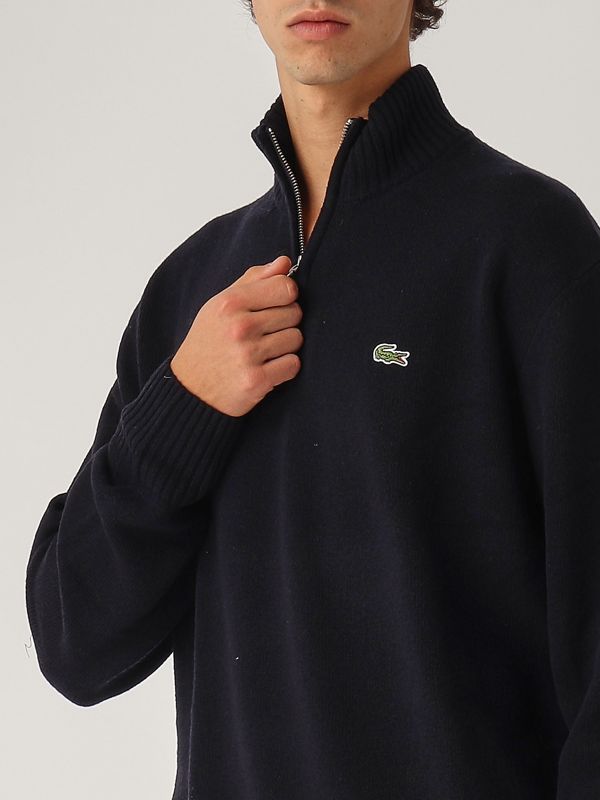 Lacoste men's wool sweater with zipper ah3052 Navy