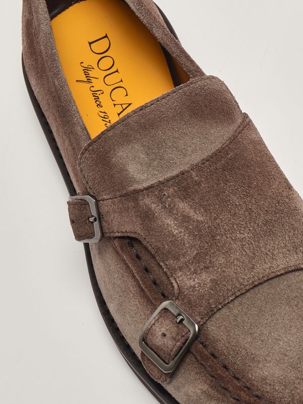 Mocassin Doucal's en daim à double boucle pour homme