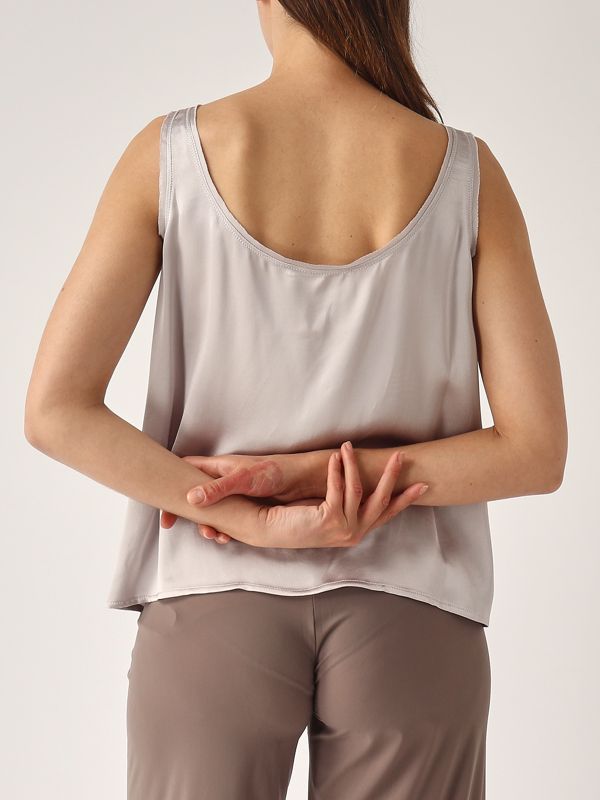 4. Top de mujer de viscosa brillante Gris Perla Maliparmi jp553250631