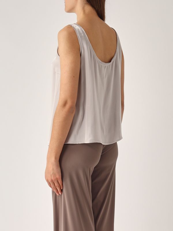 3. Top de mujer de viscosa brillante Gris Perla Maliparmi jp553250631