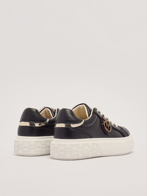 3. Yoko 01 women's leather sneakers Black-Platinum Pinko ss0003p014