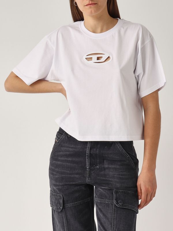 4. T-shirt donna in cotone Bianco Diesel a150960niax