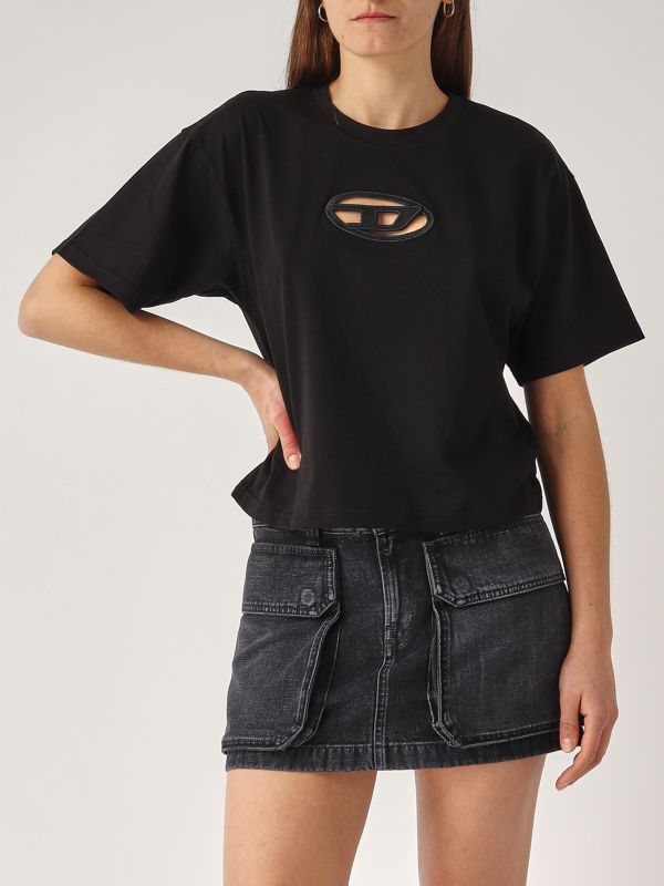 4. T-shirt donna in cotone Nero Diesel a150960niax