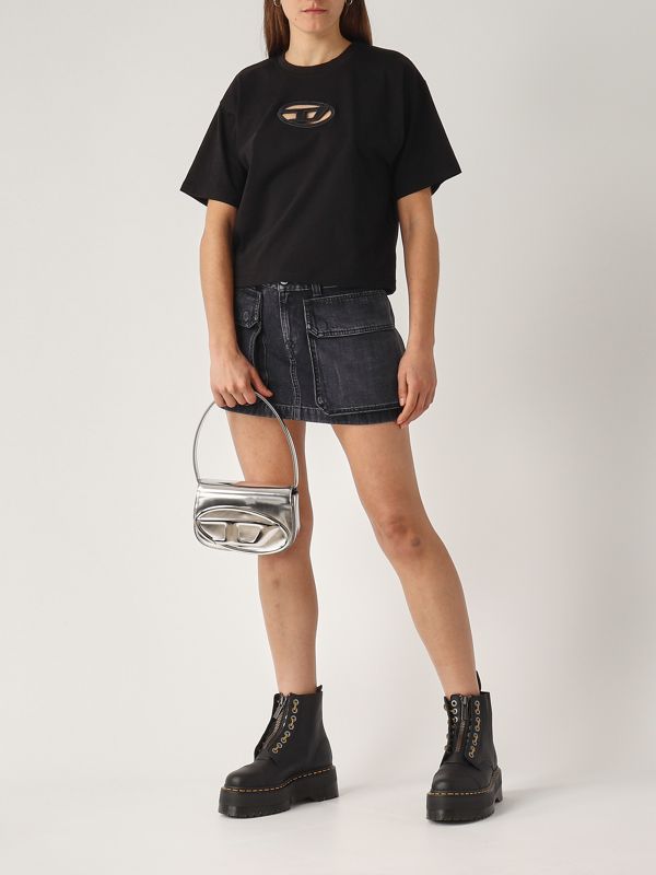 5. T-shirt donna in cotone Nero Diesel a150960niax