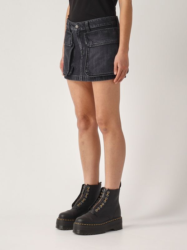 2. Jupe en coton et modal pour femmes Gris fumée Diesel a15784007z9