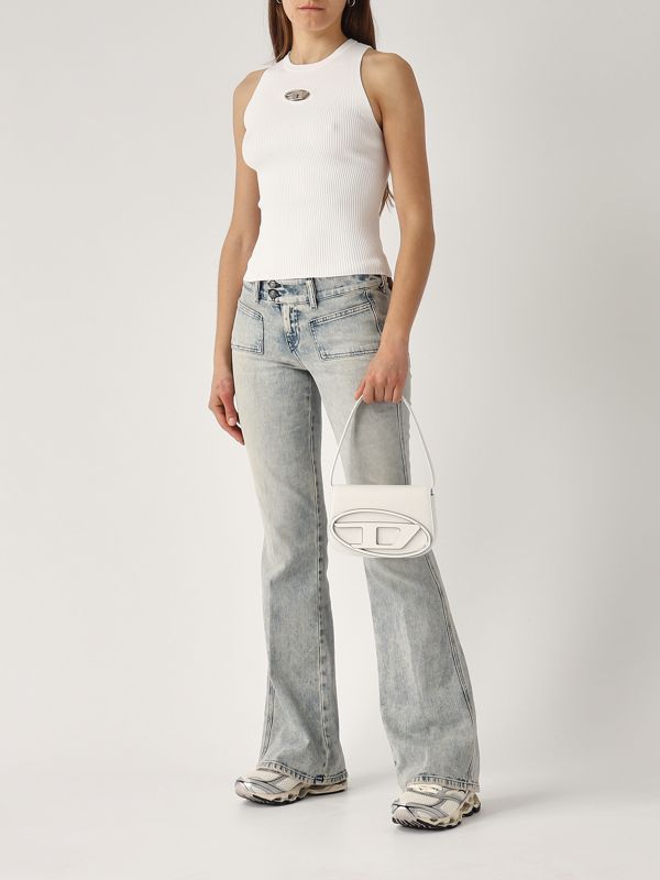 Diesel 1DR women's leather bag - White | Caposerio.com