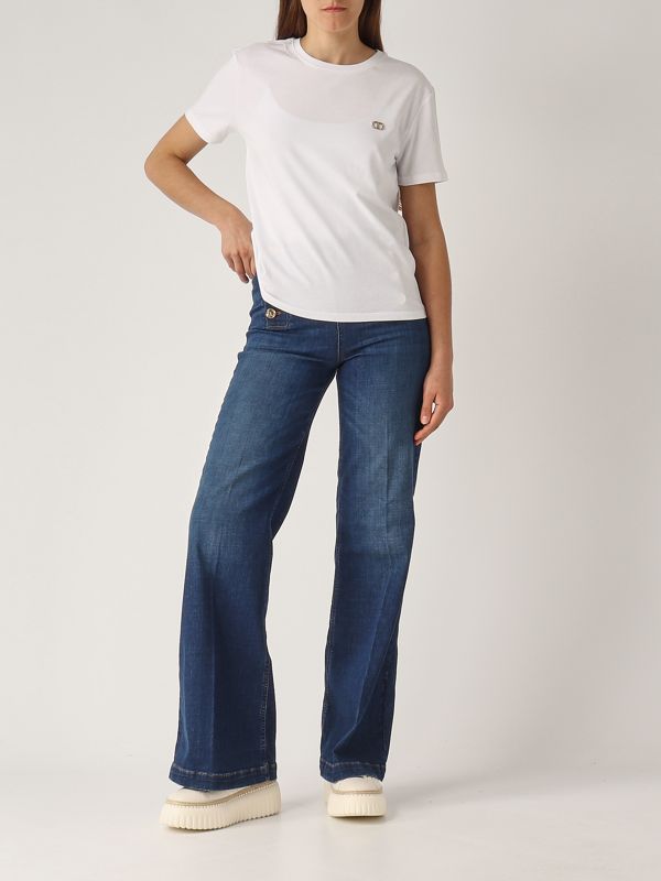5. Women's cotton T-shirt White Twinset 251tp2074