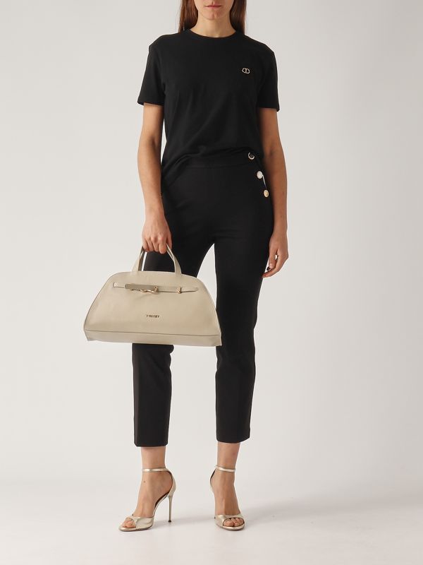 5. Women's cotton T-shirt Black Twinset 251tp2074