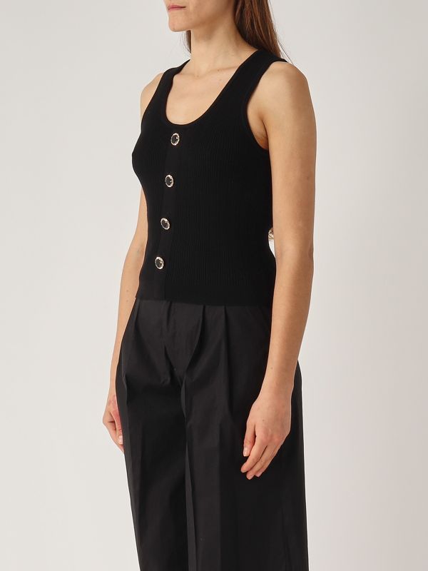 Stretch viscose top for women 251tp3492 Black | Caposerio.com