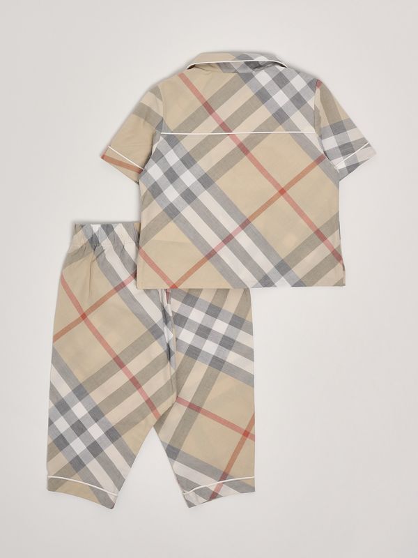 2. Completo neonato Carey in cotone Check Beige Burberry 8101683